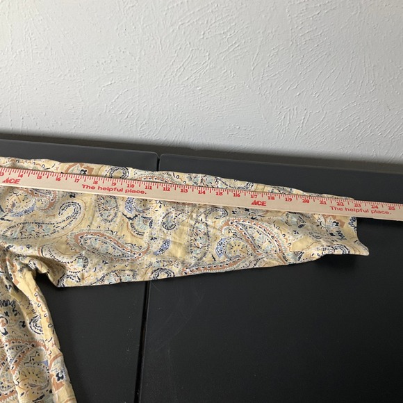 J.Jill Top Womens Sz L Paisley Print Button-Up Long Sleeve Collar Shirt Beige‎ - Picture 8 of 10